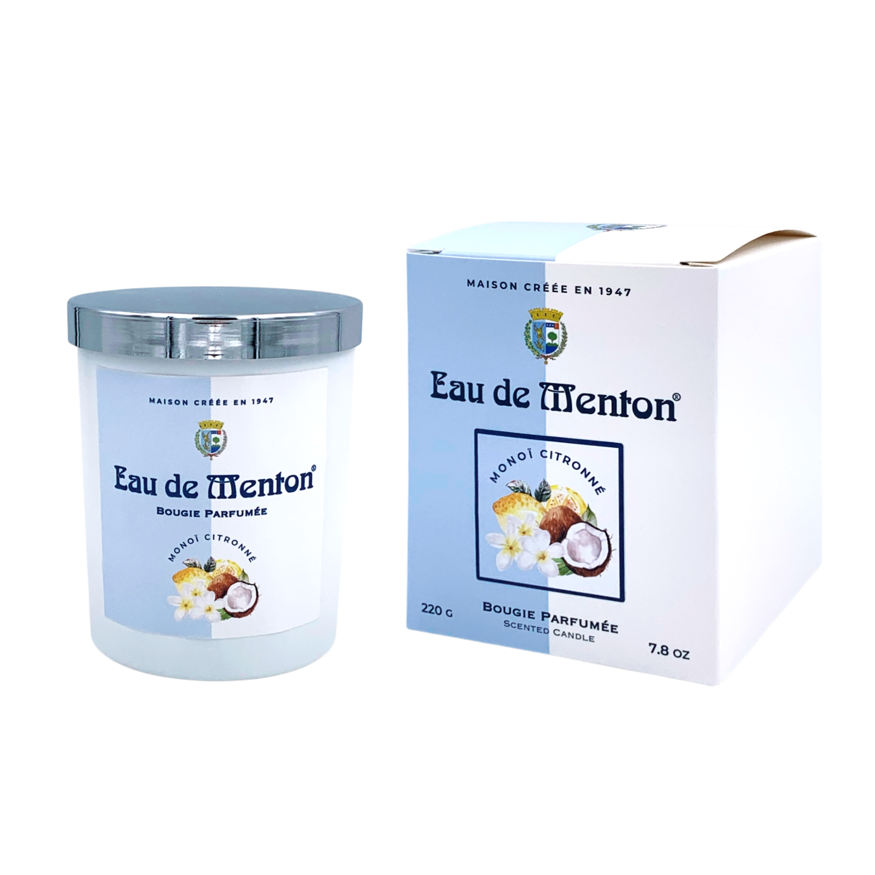 Bougie Eau de Menton Monoi Citronné 220g Bougie Eau de Menton Monoi Citronné 220g