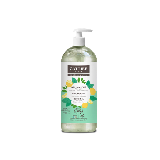 Gel douche Citron Menthe Bio 1L - Cattier Gel douche Citron Menthe Bio 1L - Cattier
