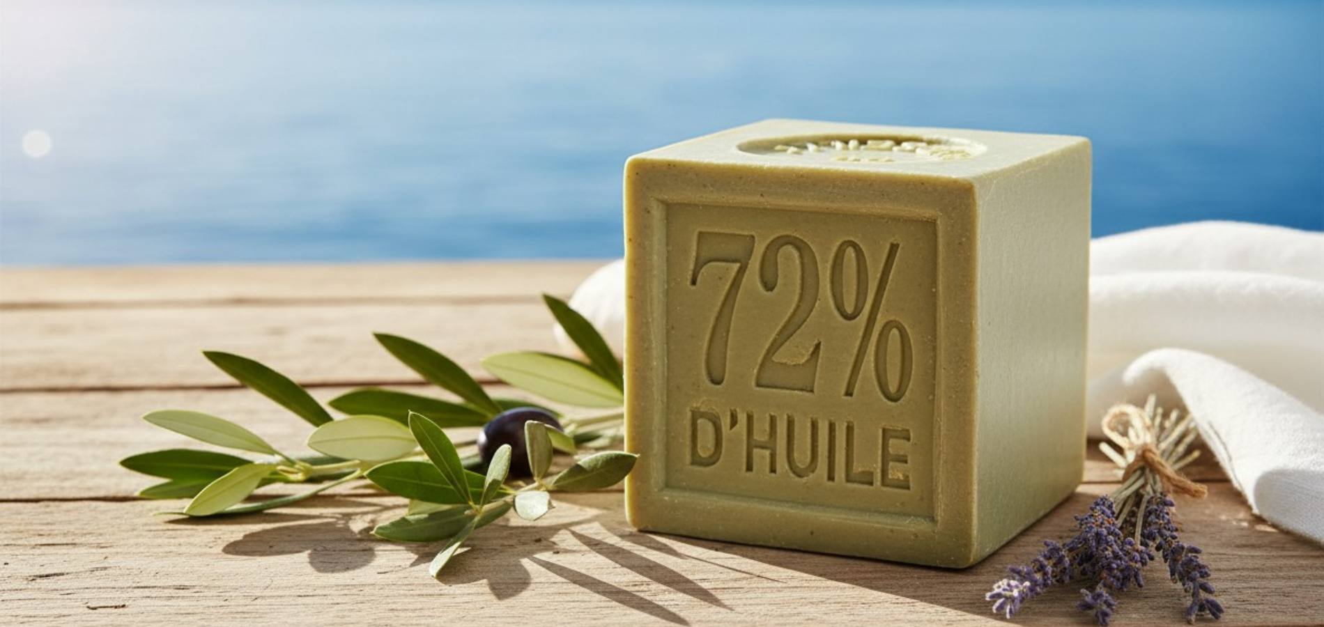 savon de Marseille au bord de mer