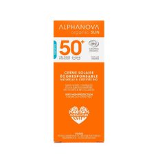 Tube de crème solaire bio SPF50+ Alphanova 50 g haute protection